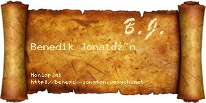 Benedik Jonatán névjegykártya
